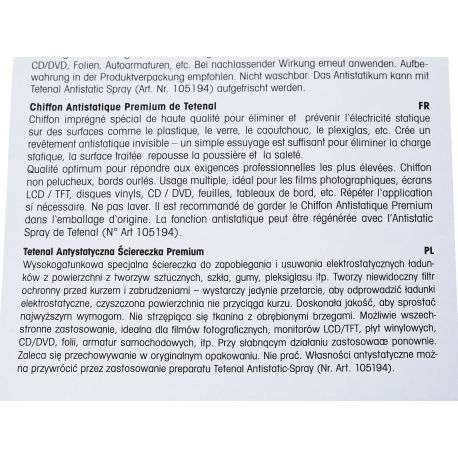 Tetenal Ściereczka do optyki nieimpregnowana biała - 20x25cm