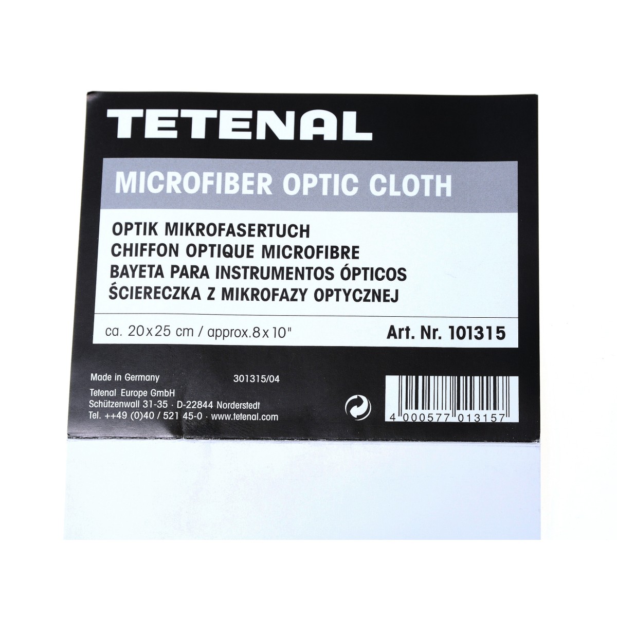 Tetenal Ściereczka do optyki nieimpregnowana biała - 20x25cm