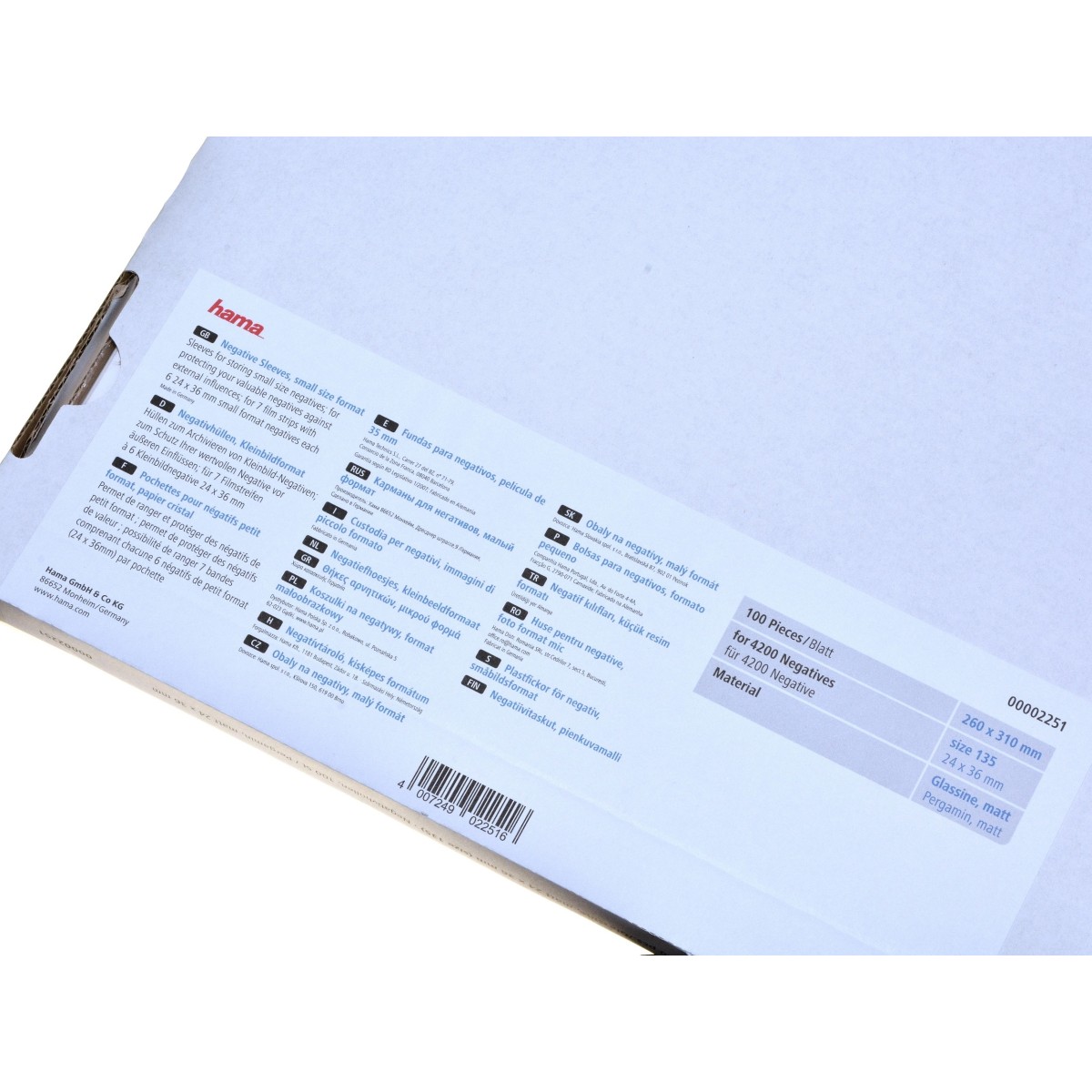 Hama Koszulki pergamin film 13mm 100 sztuk (2251) folie na filmy, klisze