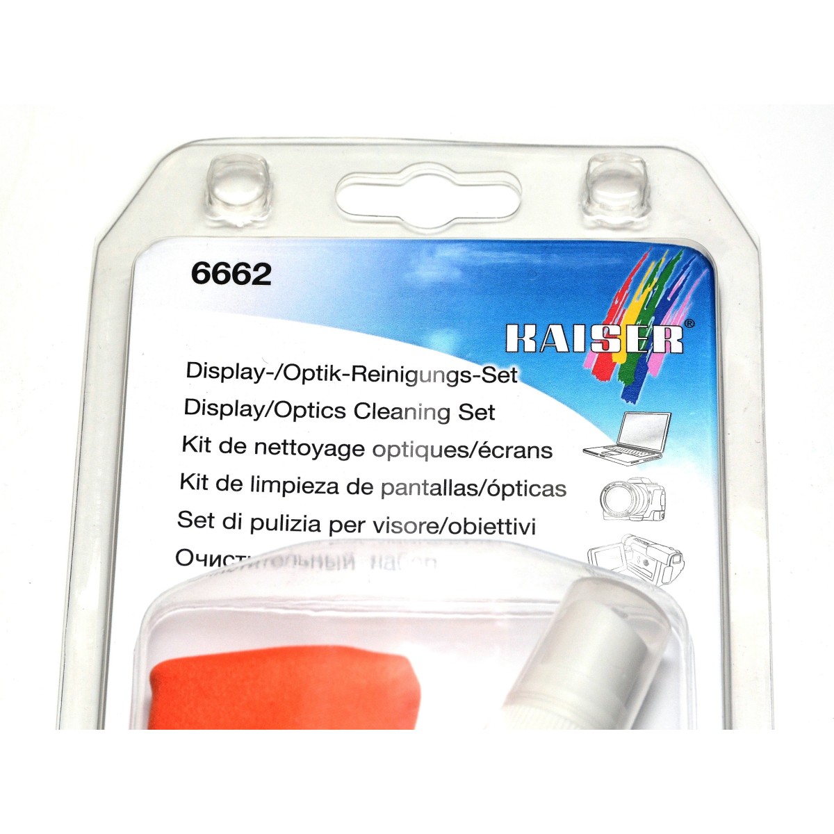 Kaiser Zestaw do czyszczenia optyki, LCD: płyn i ściereczka (6662)