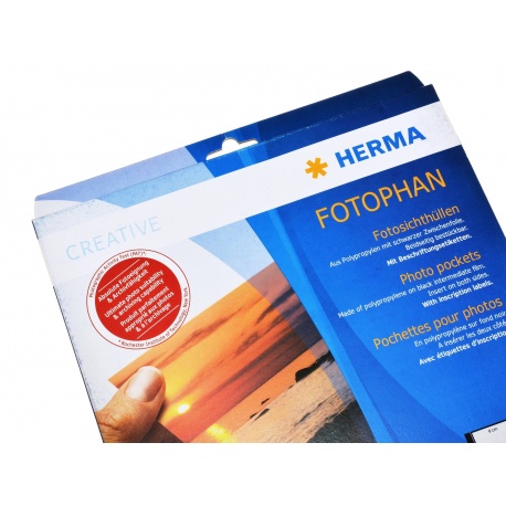 Herma Koszulki 9x13cm 10szt  (4 odbitki w pionie, czarne)