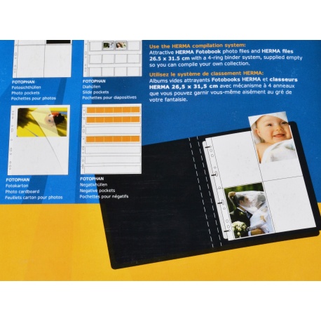 Herma Koszulki 9x13cm 10szt  (4 odbitki w pionie, czarne)