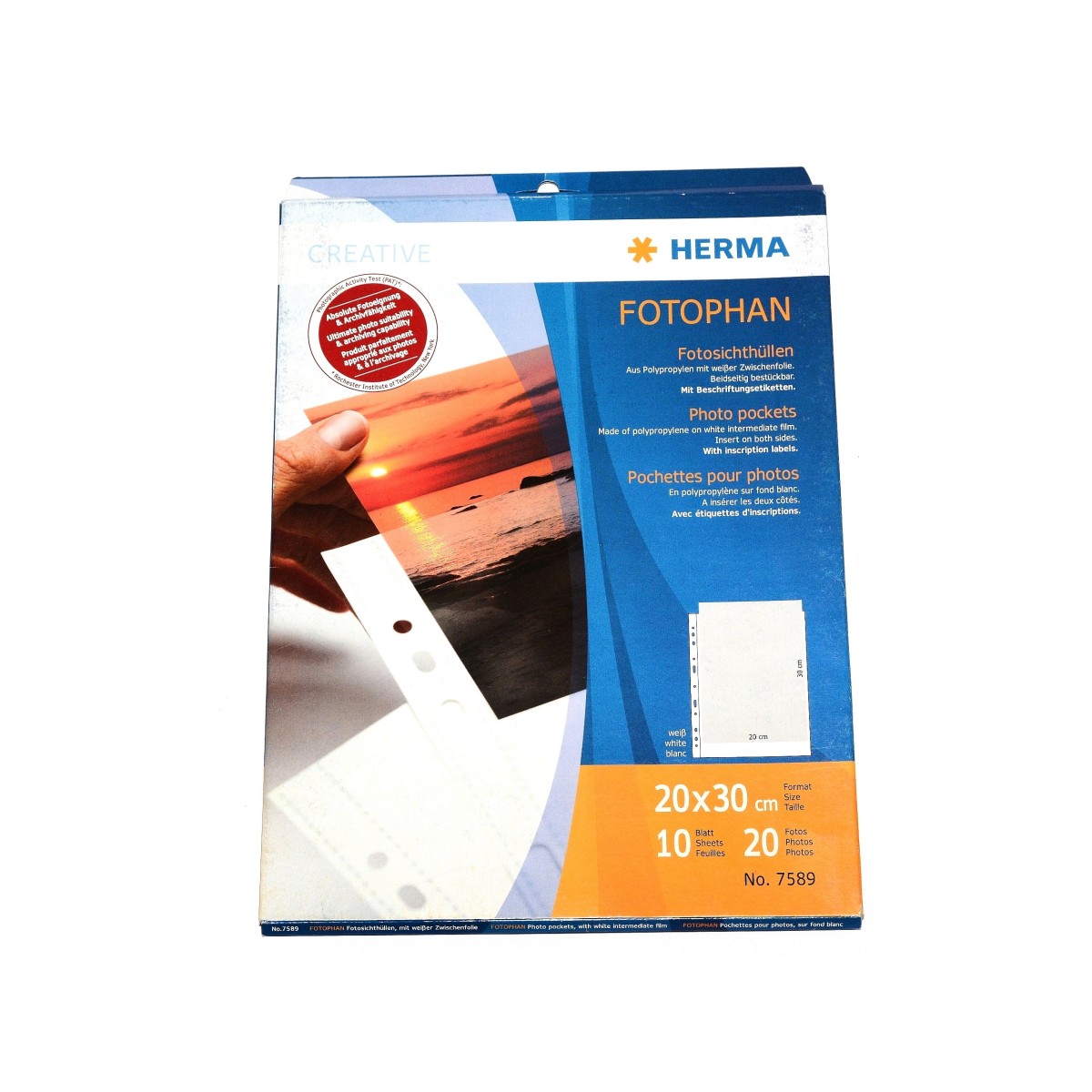 Herma Koszulki 20x30cm 10szt (1 odbitka w pionie, białe) 7589