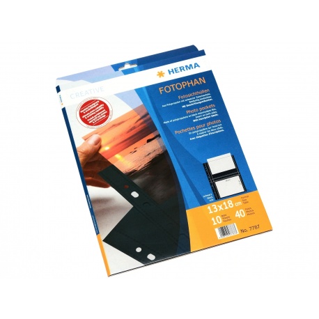 Herma Koszulki 13x18cm 10szt (2 odbitki w poziomie, czarne) 7787