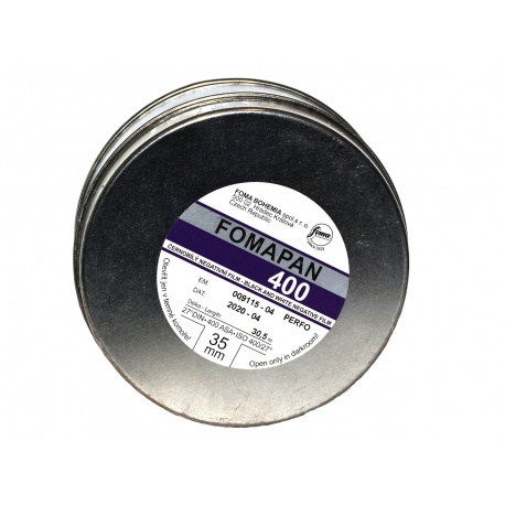 Foma Fomapan 400 30,5m. klisza z puszki, z metra 35mm. 