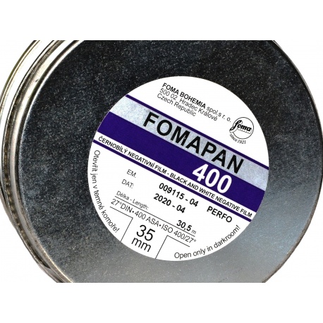 Foma Fomapan 400 30,5m. klisza z puszki, z metra 35mm. 