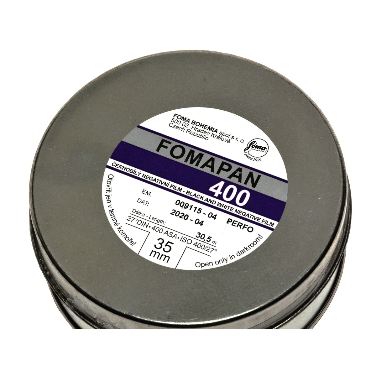Foma Fomapan 400 30,5m. klisza z puszki, z metra 35mm. 