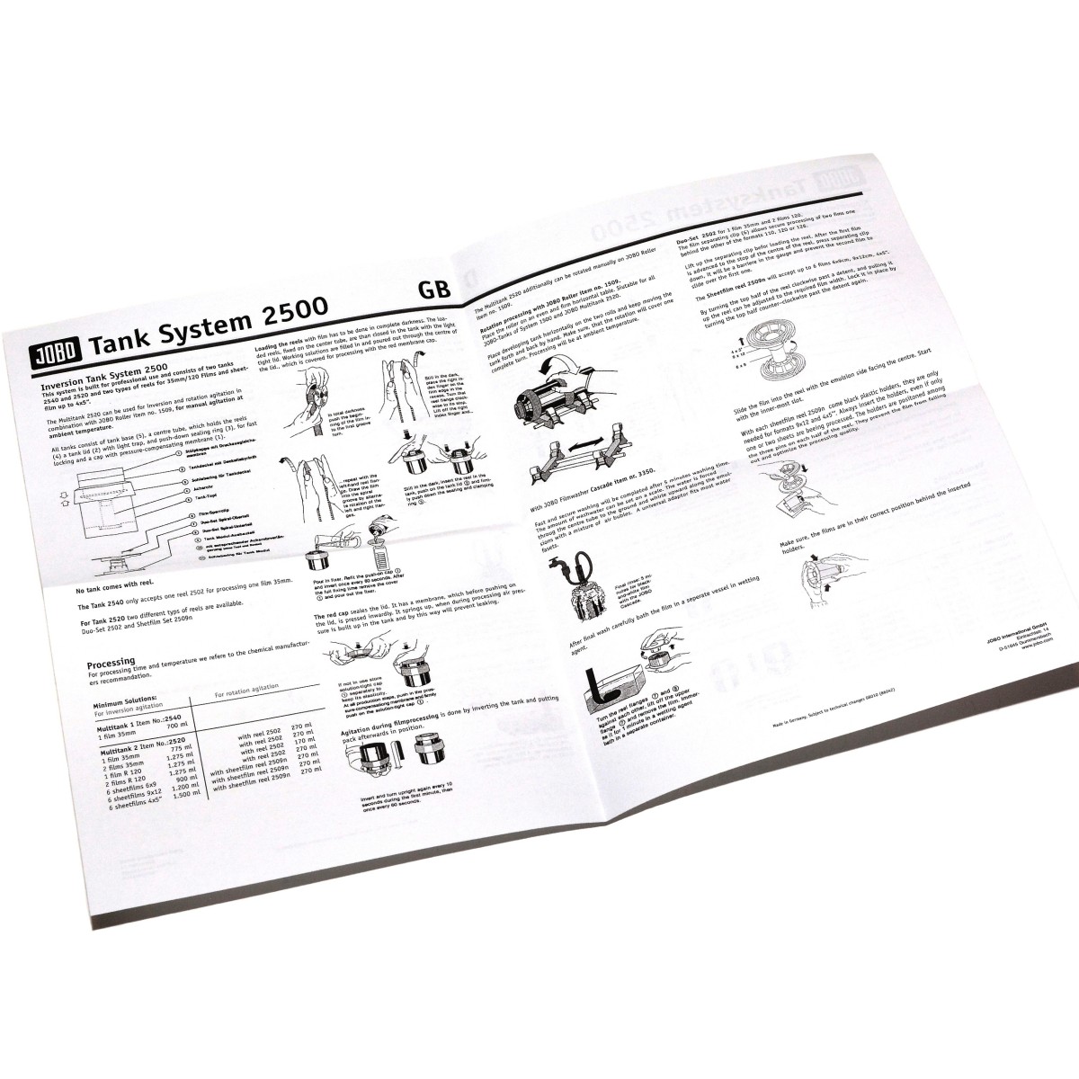 Jobo Koreks na 2 filmy 6 błon ciętych (2520) do wywoływania