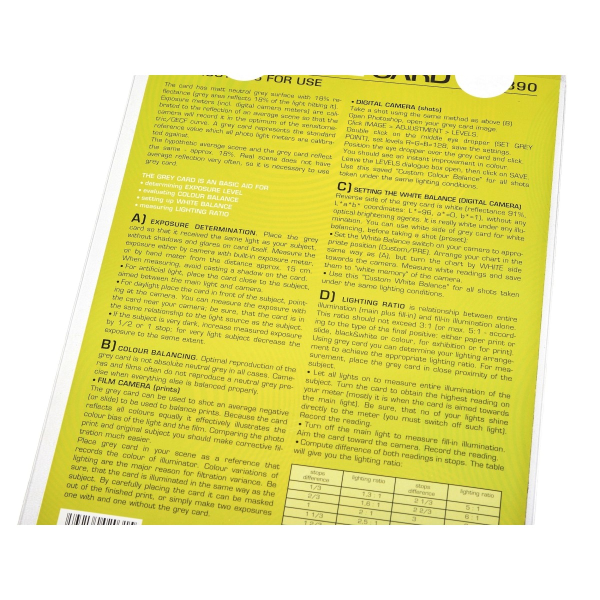 Szara i biała karta 20x25cm 8x10cala do balansu bieli