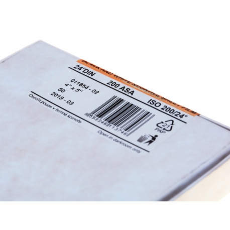 Foma Fomapan 200 4x5" 10,2x12,7 cm. 50 sztuk do aparatu