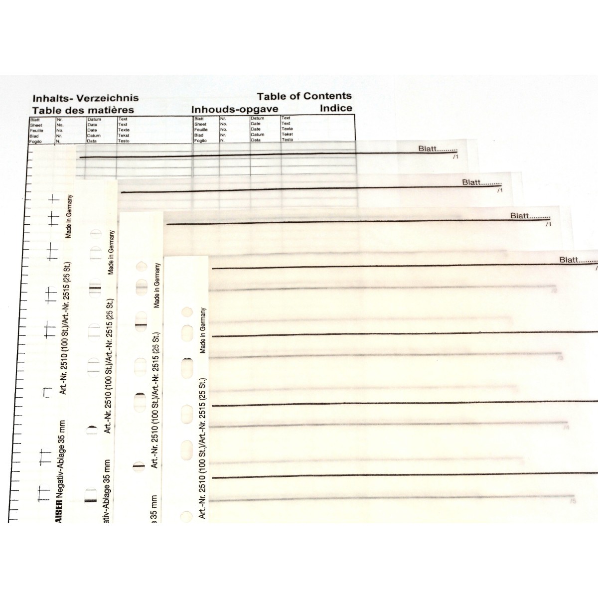 Kaiser Koszulki pergamin na film 35mm. 100 sztuk folia na film