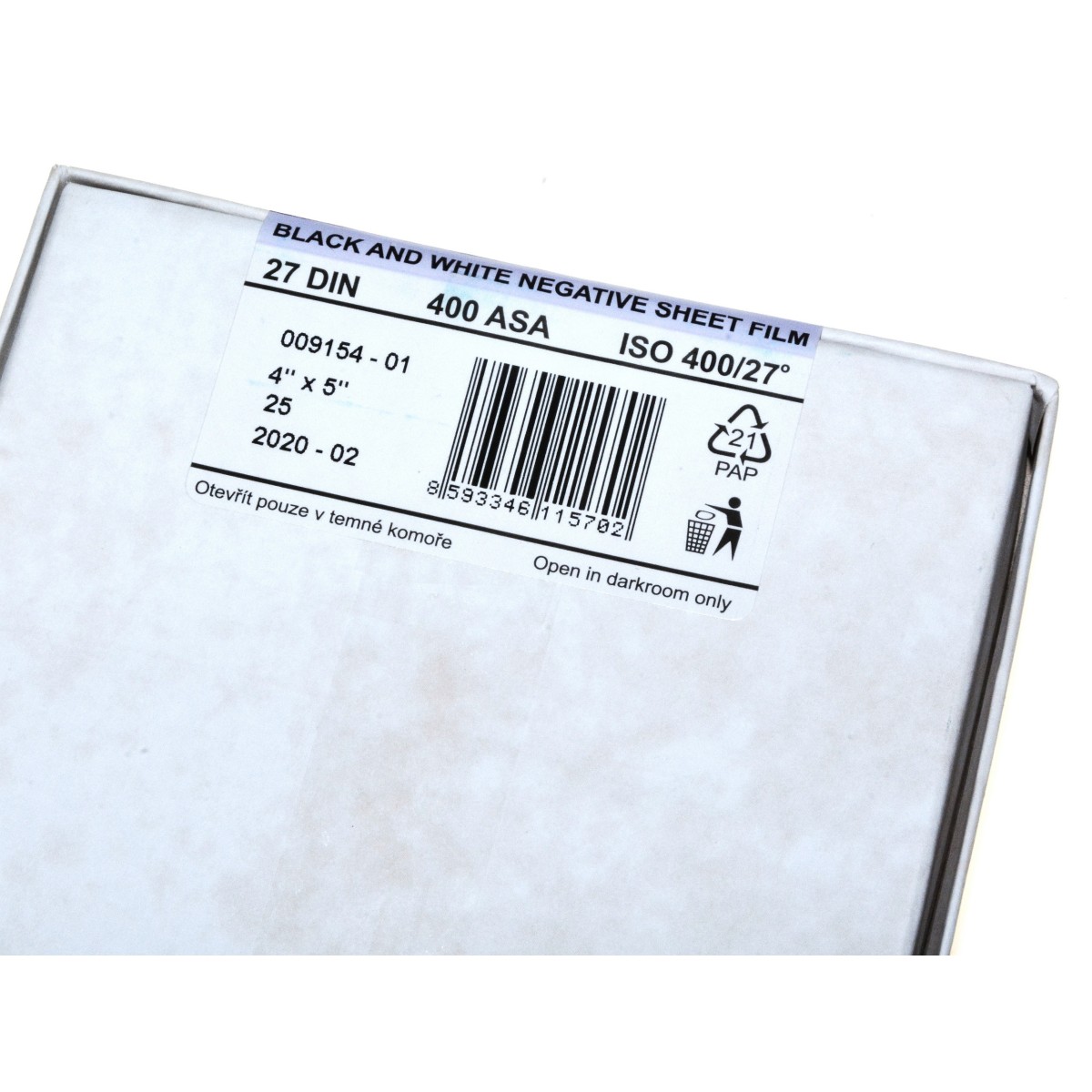 Foma Fomapan 400 format 4x5" 10,2x12,7 cm. 25szt. film klisza B&W