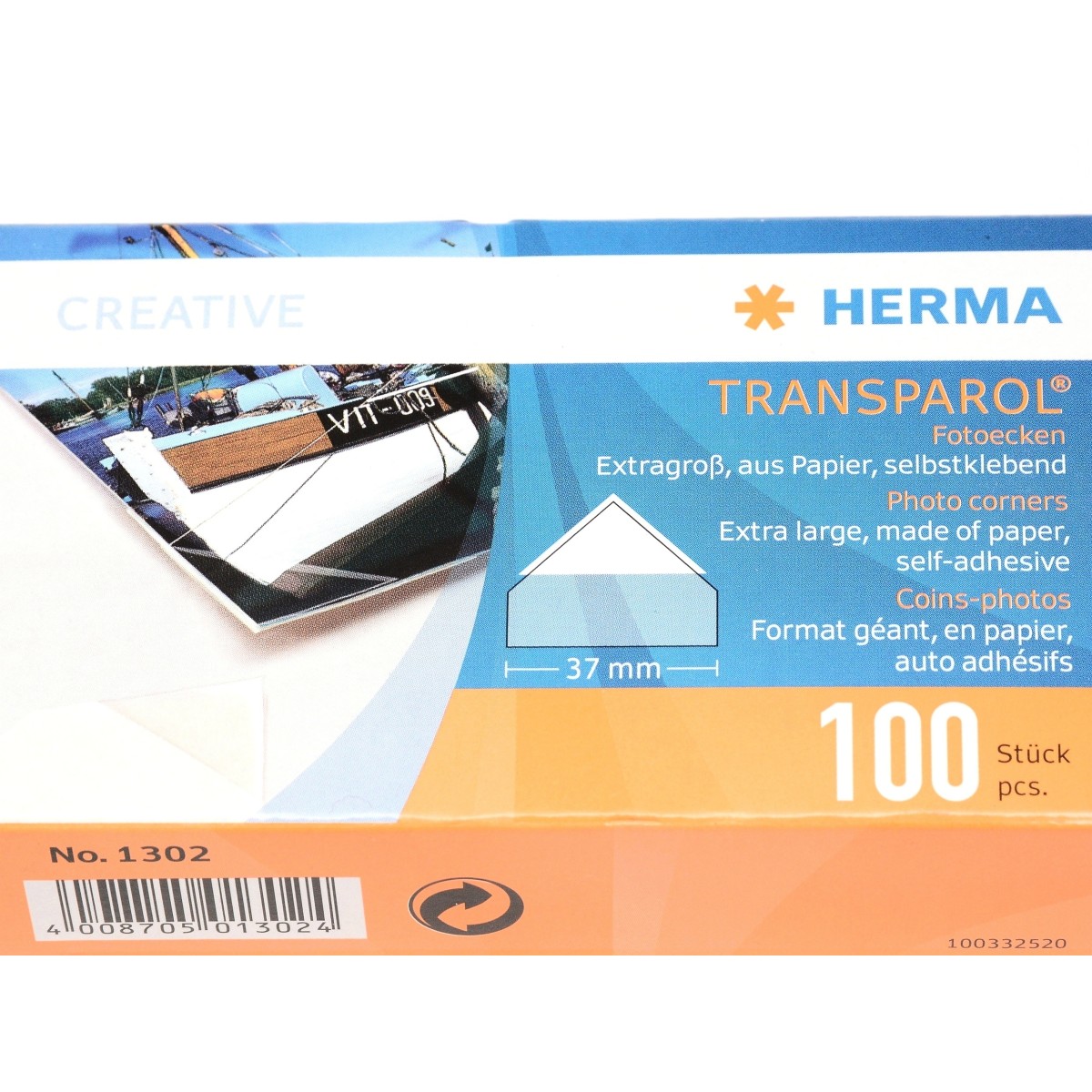 Herma Foto narożniki rożki do przyklejania zdjęć DUŻE 100x (1302)