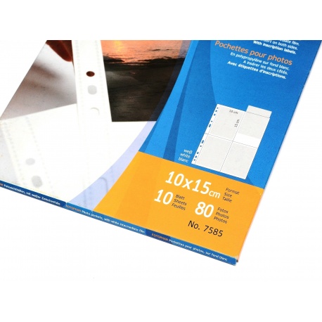 Herma Koszulki na zdjęcia 10x15cm 10szt (4 odbitki w pionie, białe)