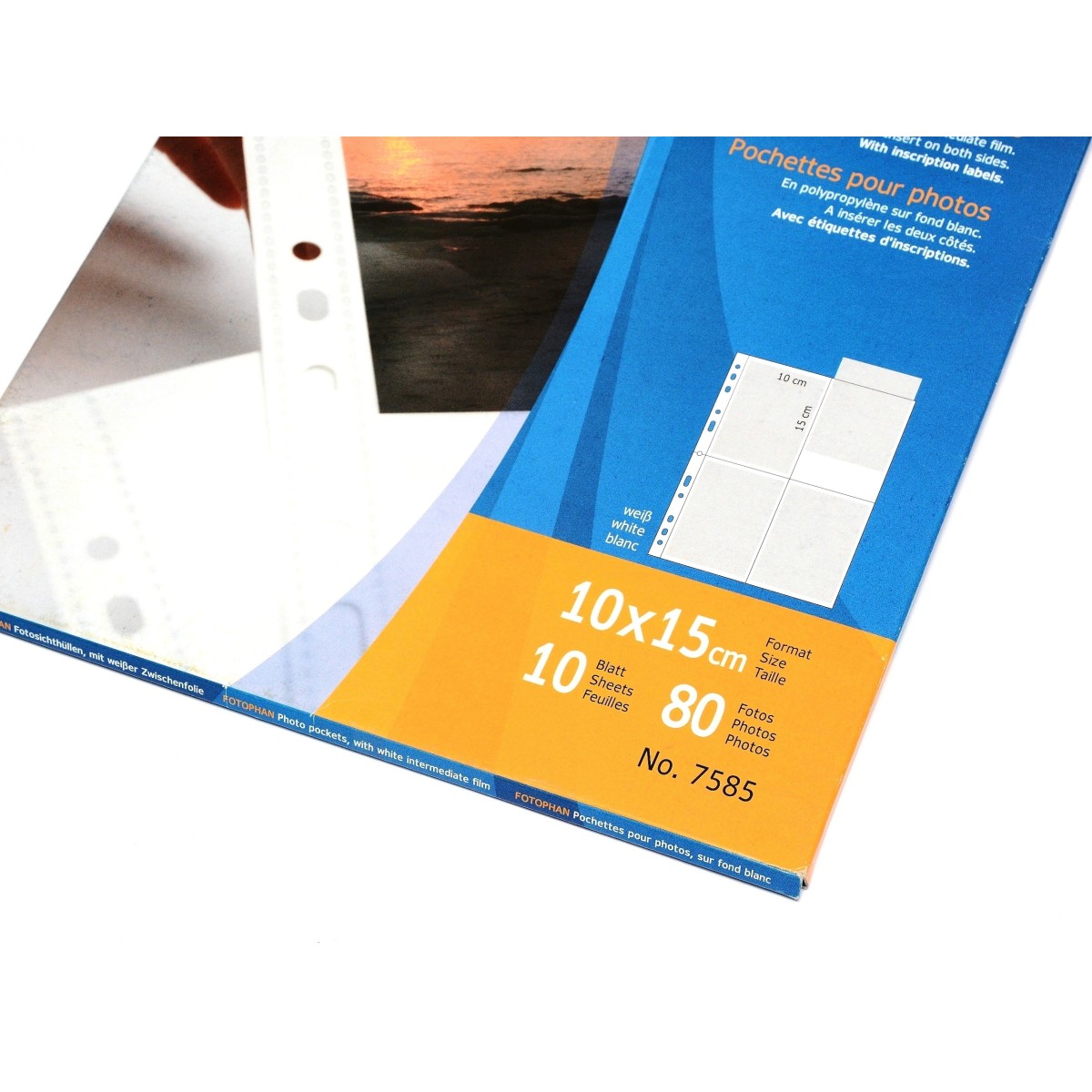 Herma Koszulki na zdjęcia 10x15cm 10szt (4 odbitki w pionie, białe)