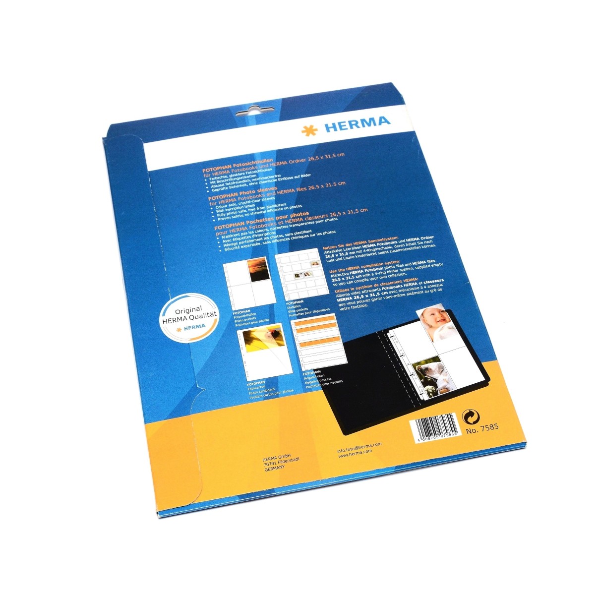 Herma Koszulki na zdjęcia 10x15cm 10szt (4 odbitki w pionie, białe)