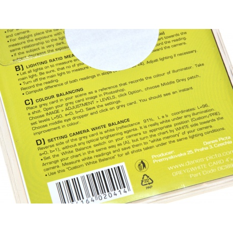 Szara i biała karta 10,2x12,7cm 4x5cala do balansu bieli