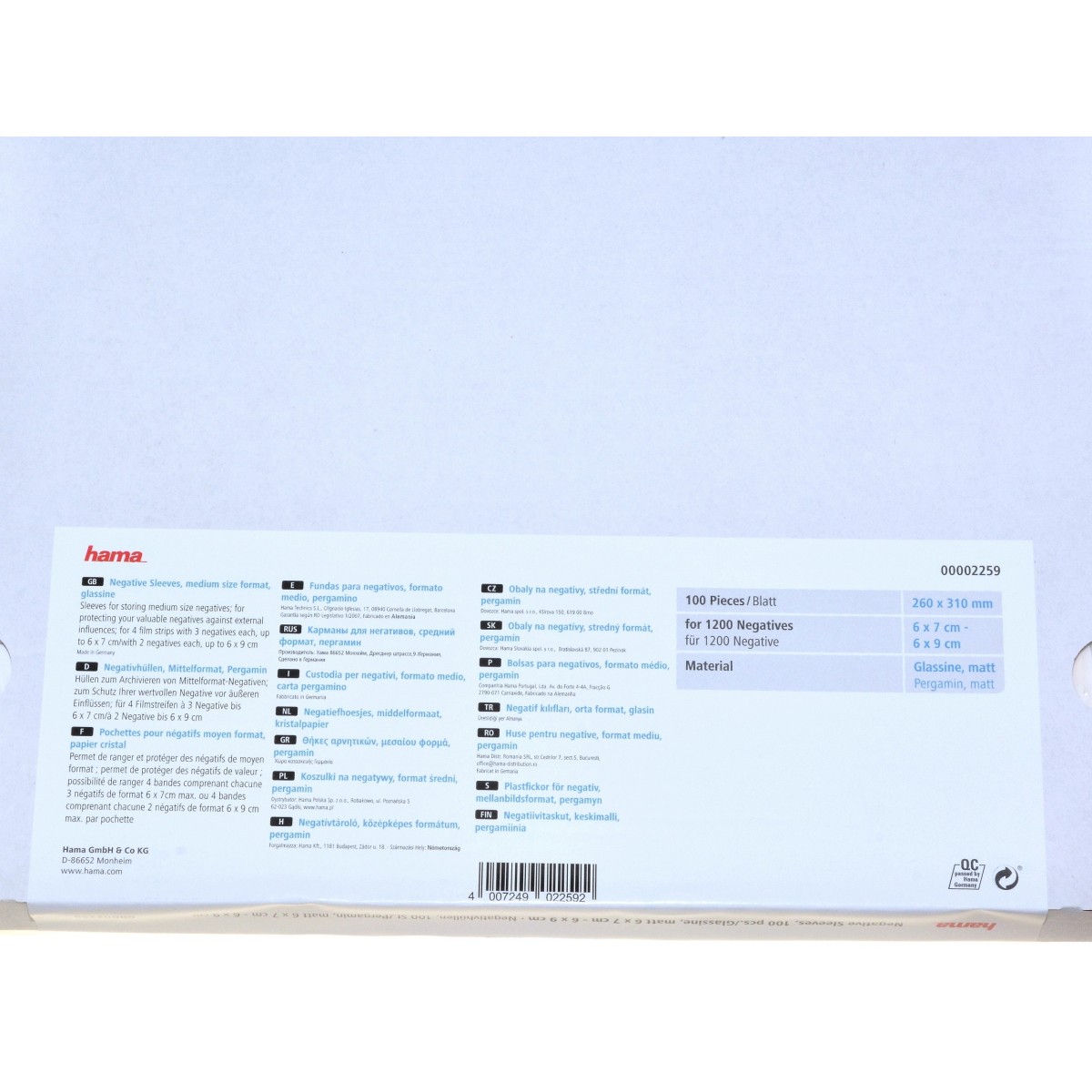 Hama Koszulki folia - pergamin na film 120 - 20 sztuk (2259)