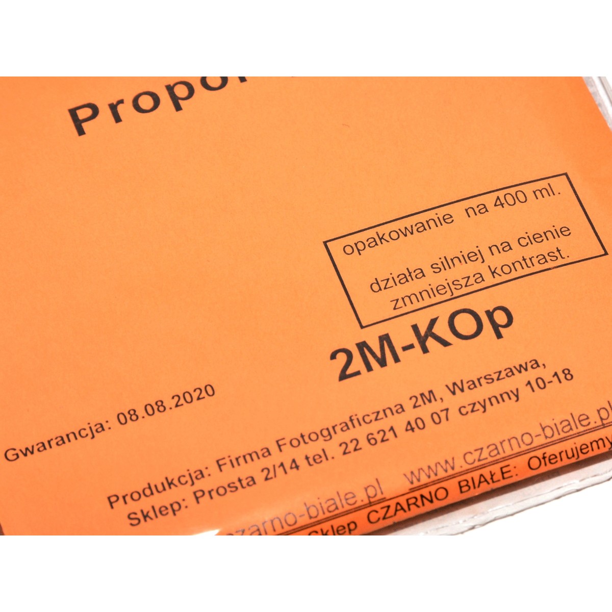 2M-KOp Osłabiacz Proporcjonalny na 400 ml do osłabiania filmu i odbitki