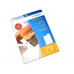 Herma Koszulki na zdjęcia 9x13cm 10szt (4 odbitki w pionie, białe) 7583