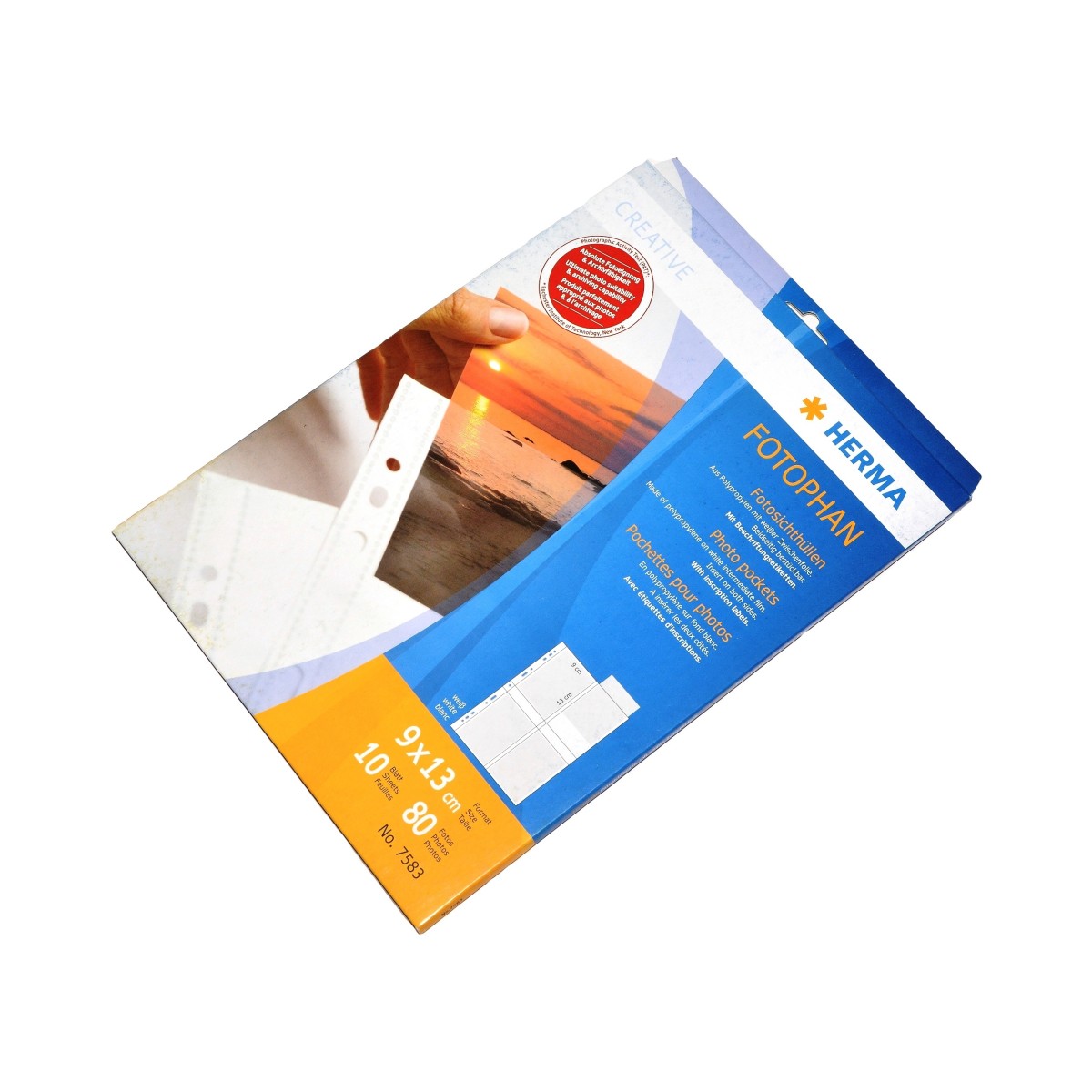 Herma Koszulki na zdjęcia 9x13cm 10szt (4 odbitki w pionie, białe) 7583