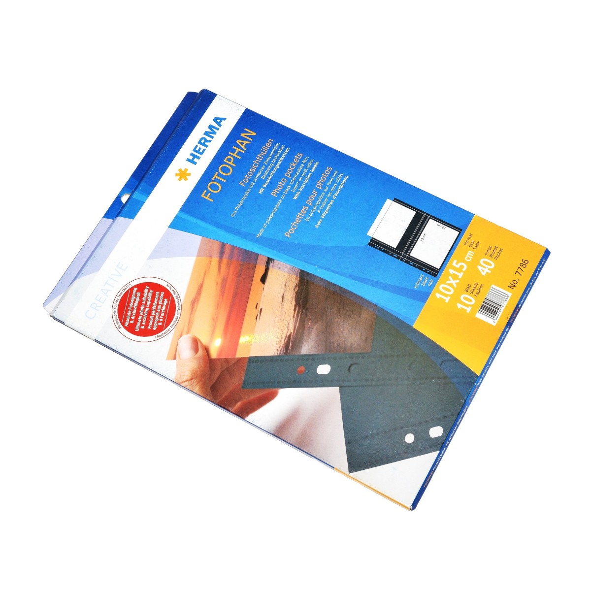 Herma Koszulki na zdjęcia 10x15cm 10szt (2 odbitki w poziomie, czarne) 7786