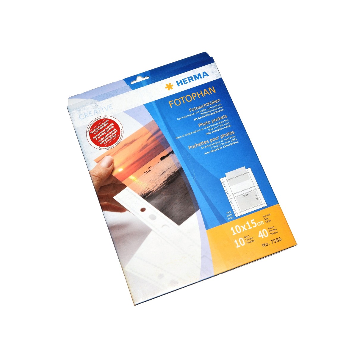 Herma Koszulki na zdjęcia 10x15cm 10szt (2 odbitki w poziomie, białe) 7586