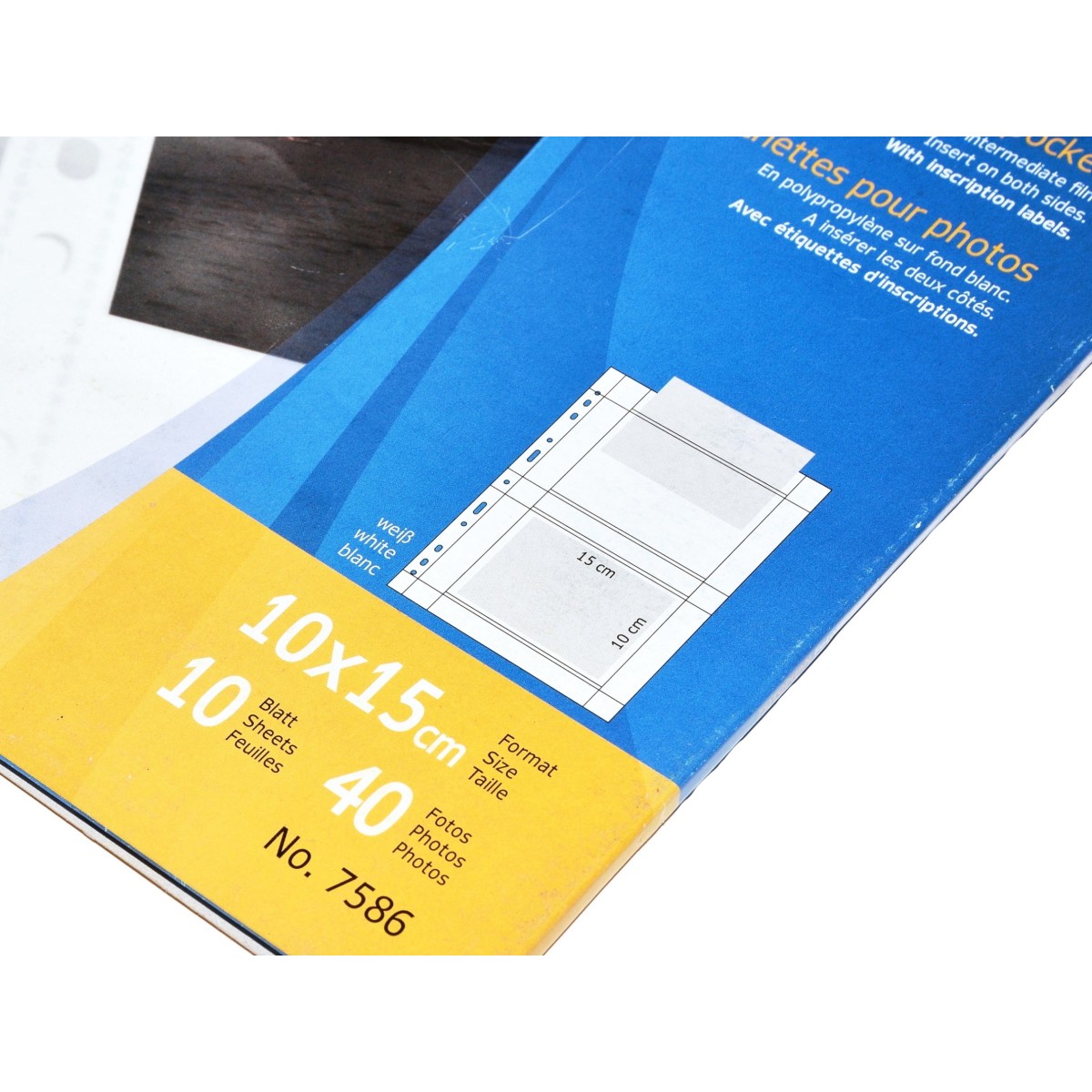 Herma Koszulki na zdjęcia 10x15cm 10szt (2 odbitki w poziomie, białe) 7586