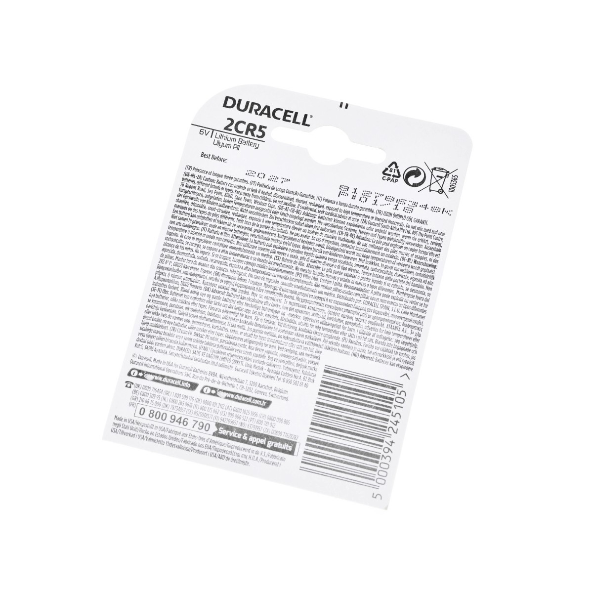 Duracell Bateria Ultra DL 2CR5 6V do aparatów tradycyjnych