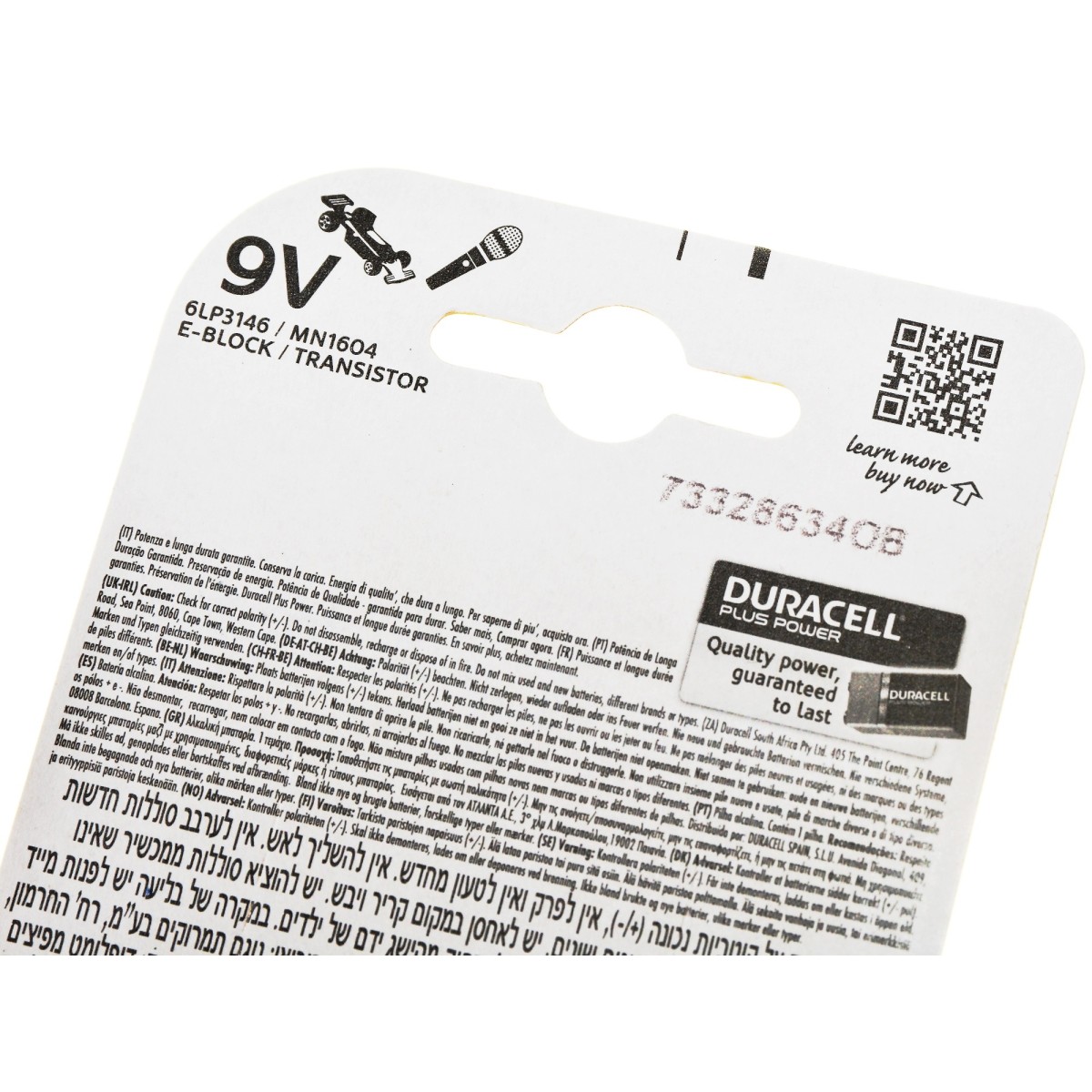 Duracell Bateria 6F22 6LR61 alkaliczna napięcie 9V