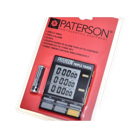 Paterson Zegar ciemniowy z 3 wyświetlaczami do wywoływania