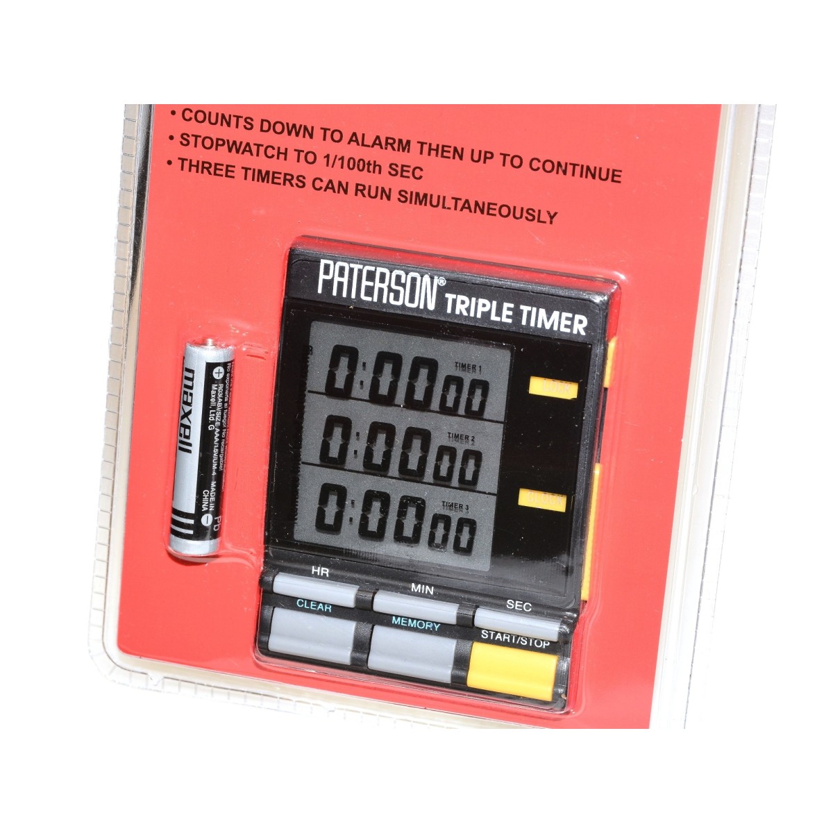 Paterson Zegar Timer ciemniowy z 3 wyświetlaczami do wywoływania (PTP800)