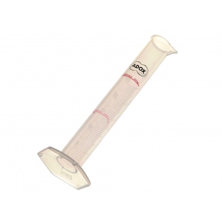 Adox Menzurka 25 ml. półprzezroczysta, miarka ze skalą do Rodinalu