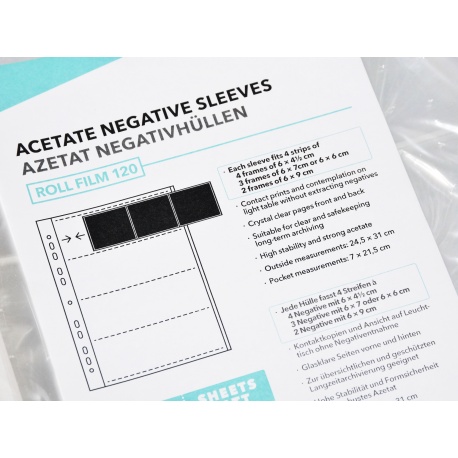 Koszulki acetatowe, acetat typ 120 - 10 sztuk wysokoprzezroczyste folie na filmy