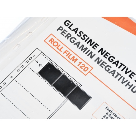 Koszulki, folie pergaminowe na film, klisze 120 - 20 sztuk