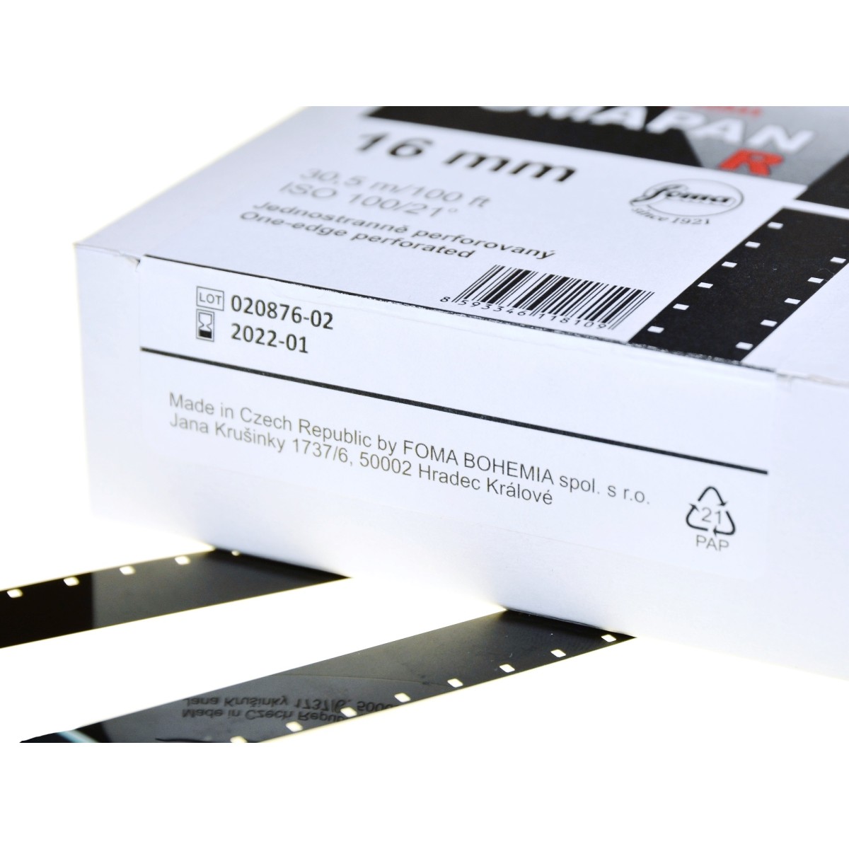 Foma Fomapan R 100 Standard 30,5m film do kamery 16mm perforowany 1 str.