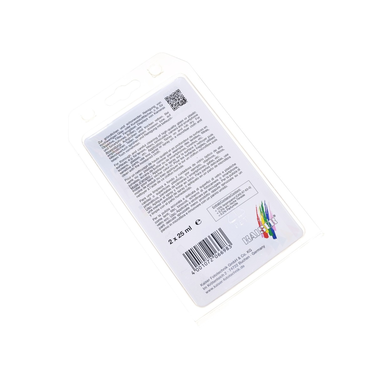 Kaiser płyn do czyszczenia optyki, obiektywu, filtra, 2x25ml. (6698)