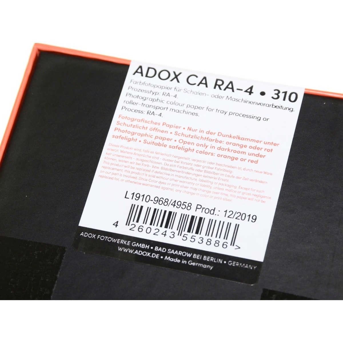 Adox CA 310 papier kolorowy RA4 do odbitek barwnych 10x15/100