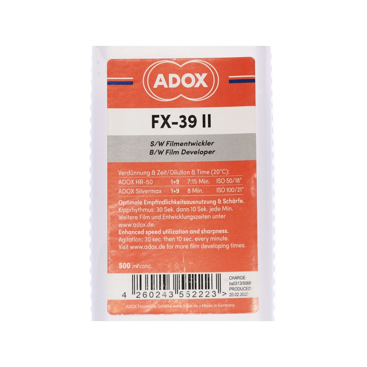 Adox FX39 II wywoływacz 500 ml. do filmów Delta i T-max