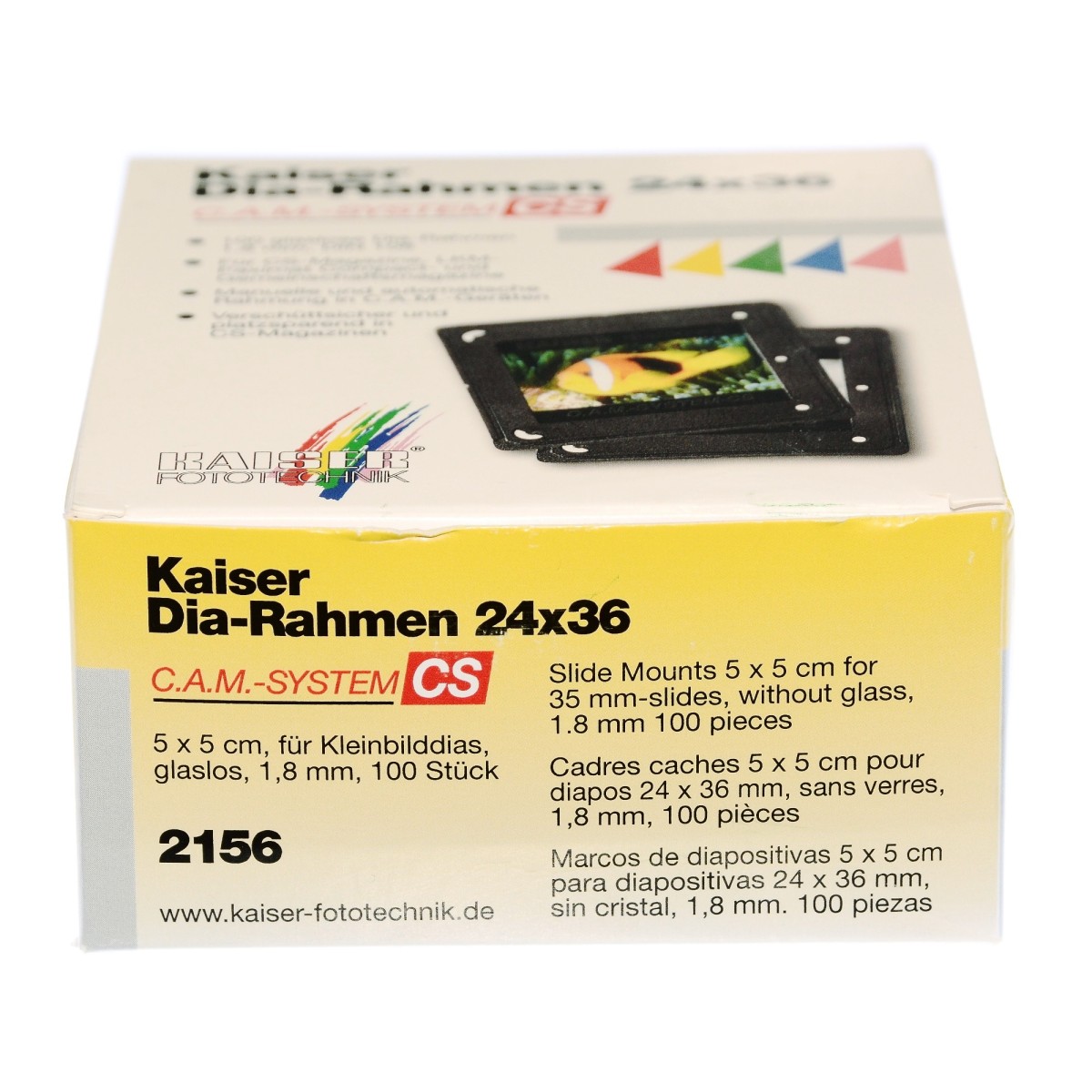 Kaiser Ramki na slajdy CAM CS 5x5cm. slajd 24x36mm. 100szt (2156)