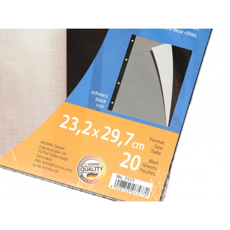 Herma Karton z nakładką pergaminową - czarny 230x297mm. 10szt (7577)