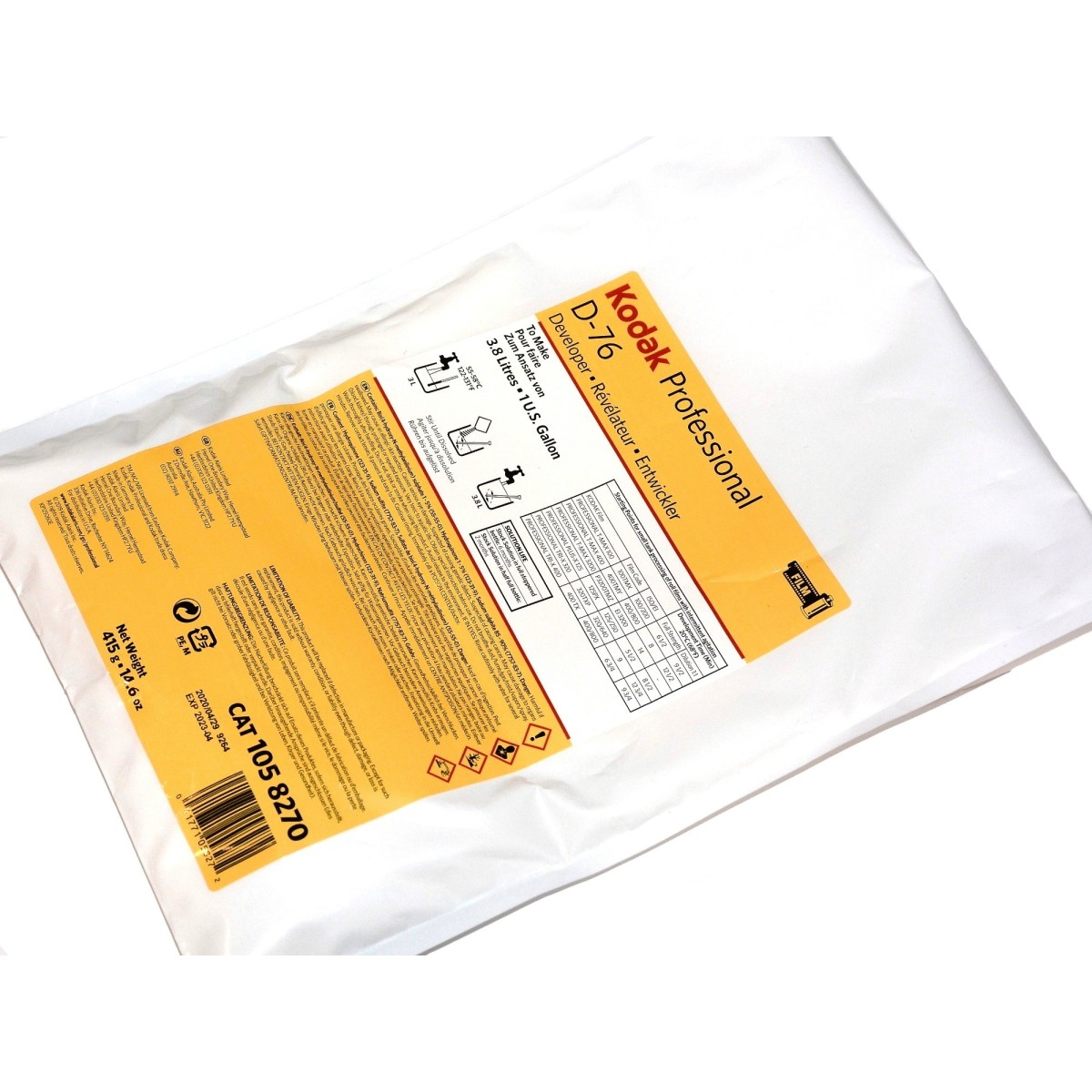 Kodak D76 wywoływacz drobnoziarnisty 3,8 litra do filmu kliszy
