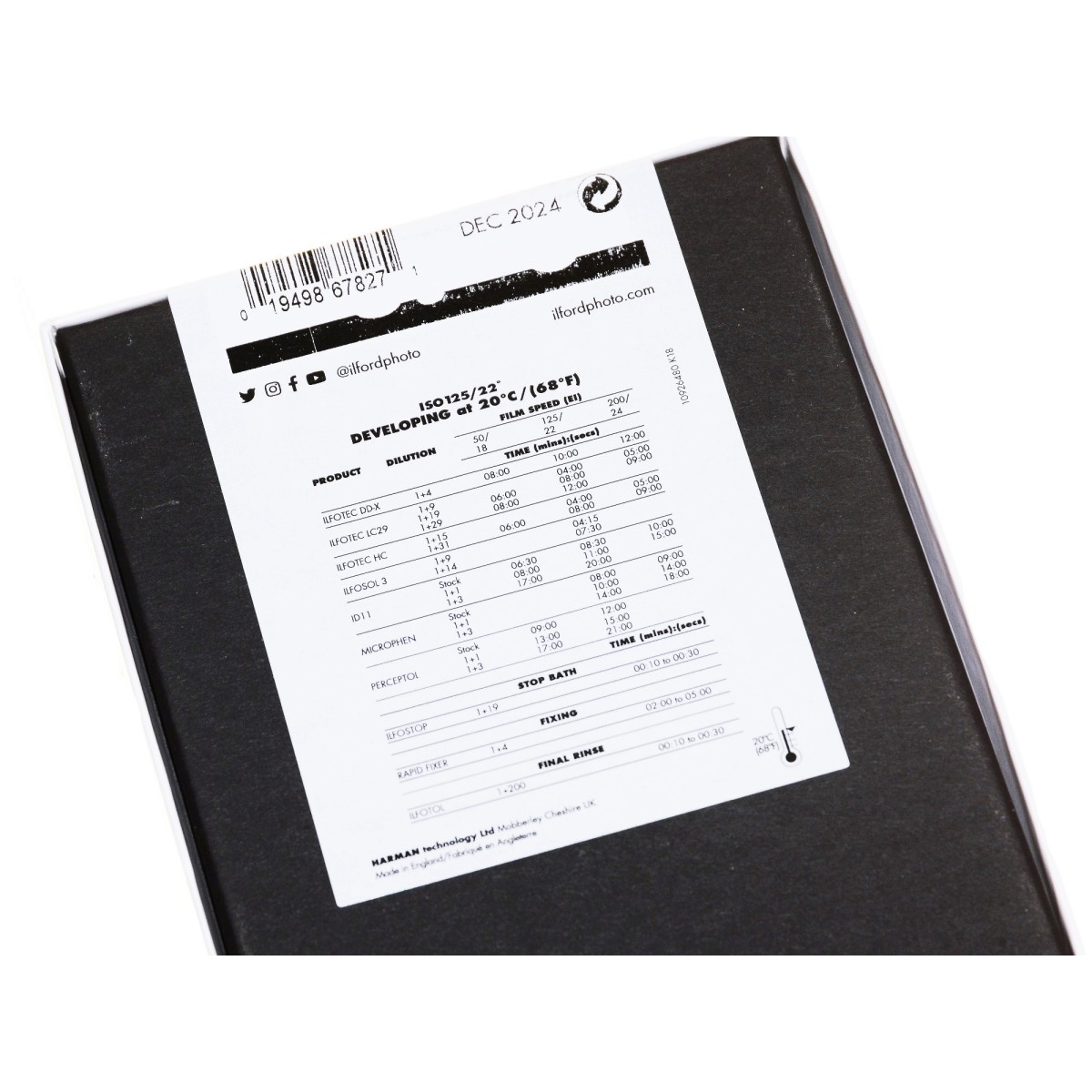 Ilford FP4 125 4x5"/25 błona cięta do portretu aktu ślubu pejzażu