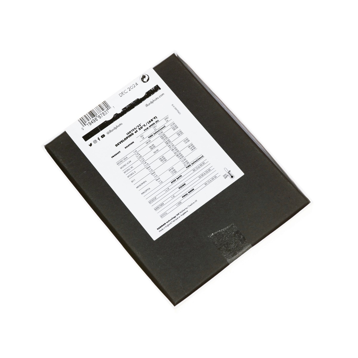 Ilford FP4 125 4x5"/25 błona cięta do portretu aktu ślubu pejzażu