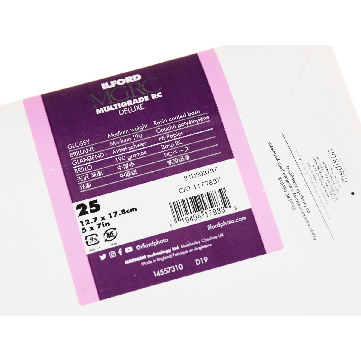 Ilford Multigrade V Deluxe 13x18/25 błysk do odbitek BW