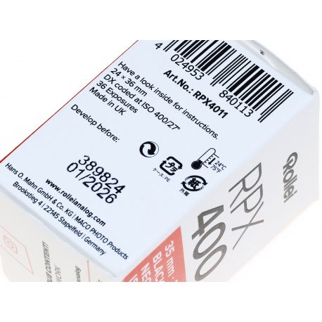 Rollei RPX 400/36 135 NEW negatyw B&W do odbitek, zdjęć B&W