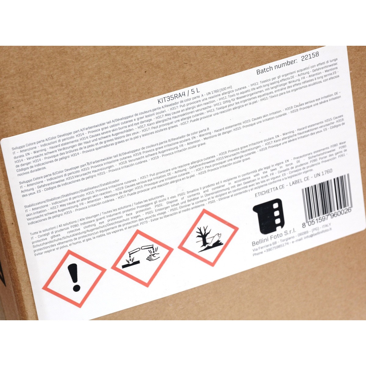 Bellini Zestaw do procesu RA4 na 5 l. do barwnych zdjęć - na zamówienie