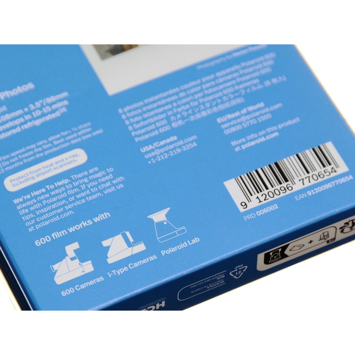 Polaroid Color 600 Film wkład 8 zdjęć kolorowych natychmiastowych