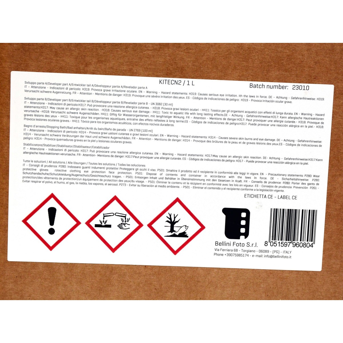 Bellini zestaw chemii ECN-2 do wywołania filmu Kodak Vision3