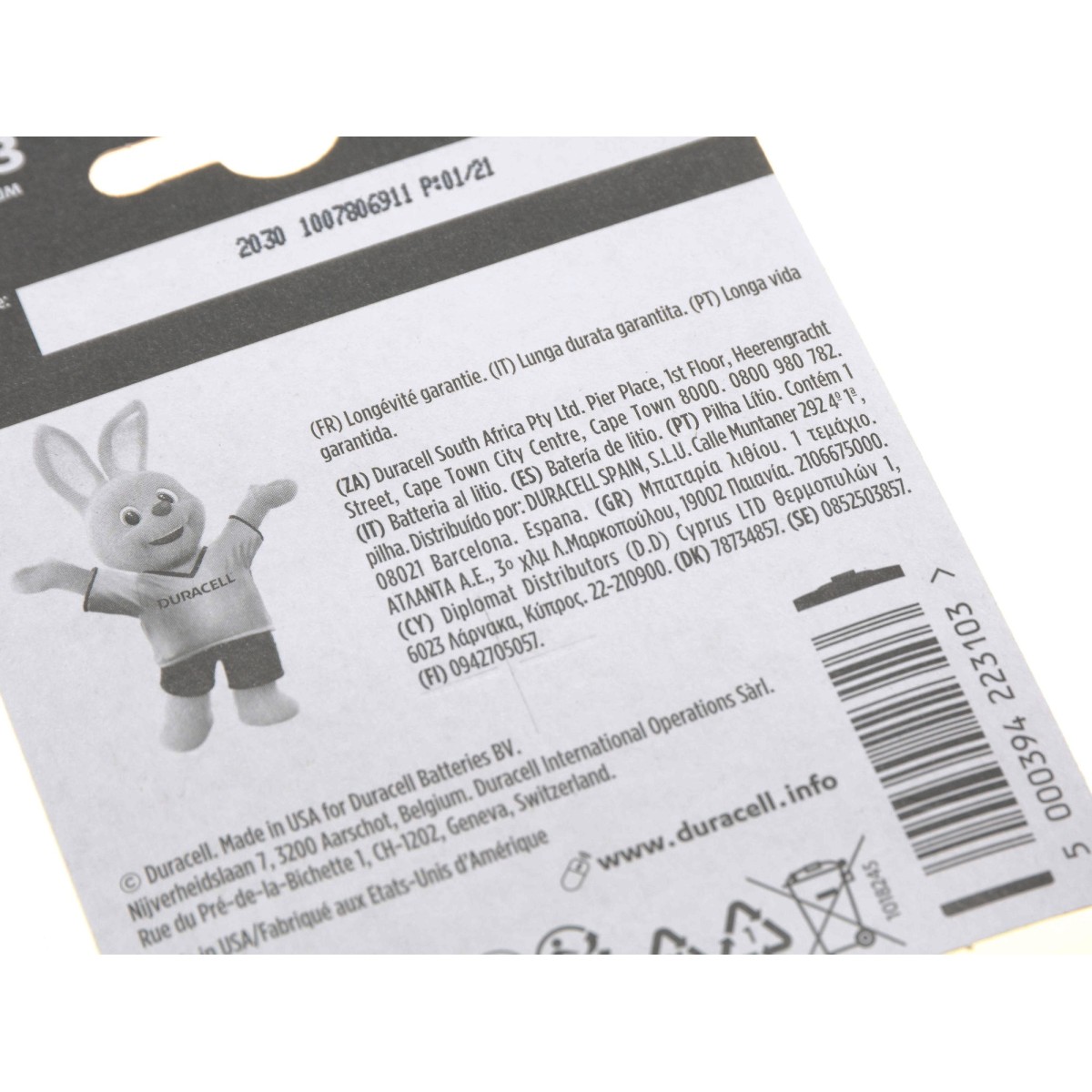 Duracell Bateria CRP2 CR-P2 DL223 litowa 6V do aparatów fotograficznych